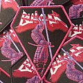 Butcher - Patch - Butcher Bütcher - Speed Metal Samurai woven patch pink glitter border