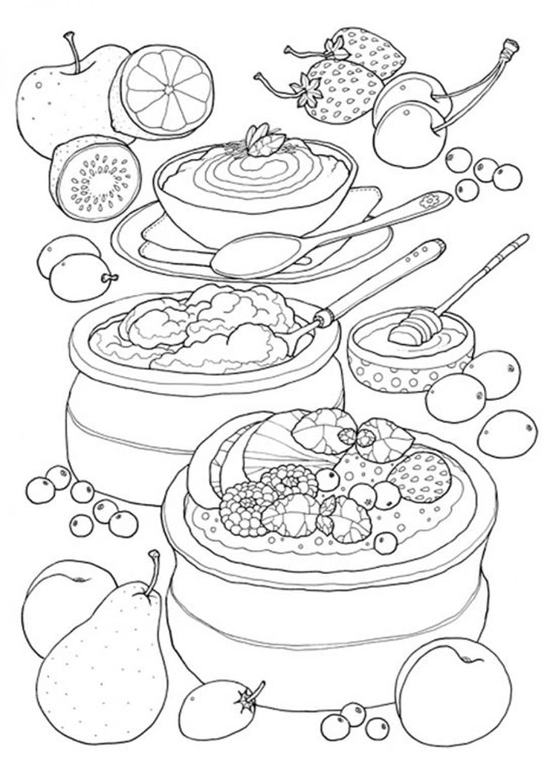 Printable Coloring Pages Of Food