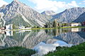 Arosa mit Obersee (lake) mit Schiesshorn (mountain)