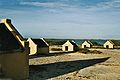 Slavenhuisjes bij de zoutpannen op Bonaire