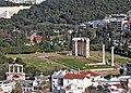 The Temple of Olympian Zeus and Hadrian's Gate seen from the Acropolis