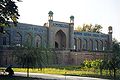 English: Khan's Palace, Kokand, today's Uzbekistan. The inscriptions on the building are in Persian, the lingua franca of West and Central Asia at the time.