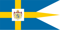 Royal Standard of Sweden with the Greater Coat of Arms, used by the King of Sweden