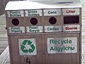 Bilingual recycling box on the streets of Cardiff