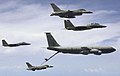 KC-135R with two F-15 and two F-16