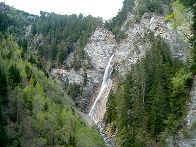 Castielertobel vom Castielertobel-Viaduct gesehen.