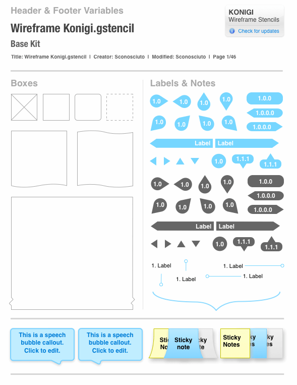 WIREFRAME KONIGI Stencil Omnigraffle - UX/UI Land