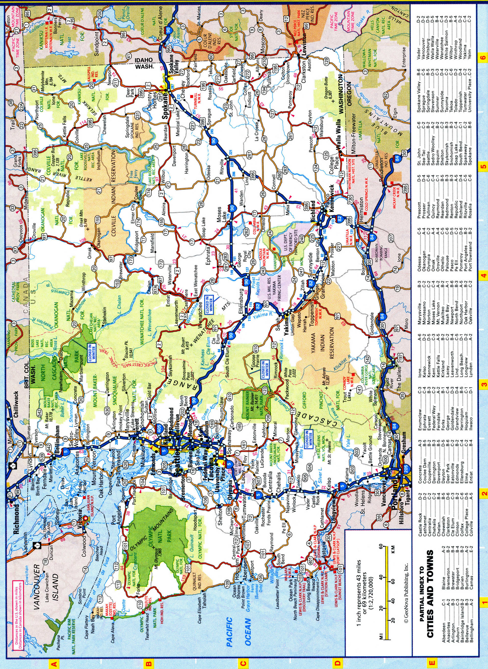 Washington highway map