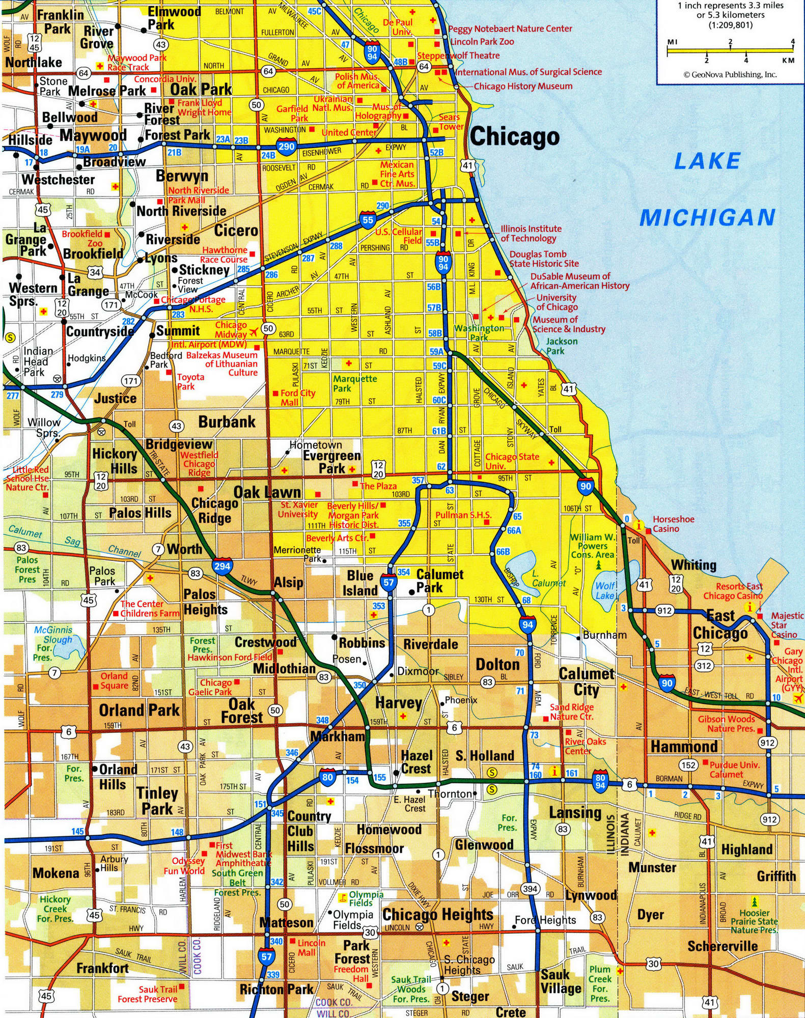 Road Map Of Chicago