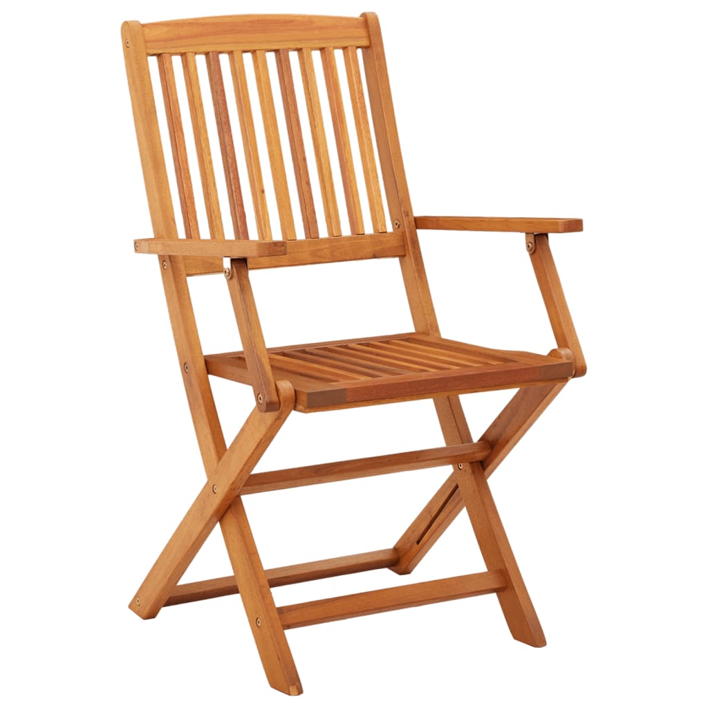 Folding Garden Chairs 2 pcs Solid Eucalyptus Wood - Relax Outdoors