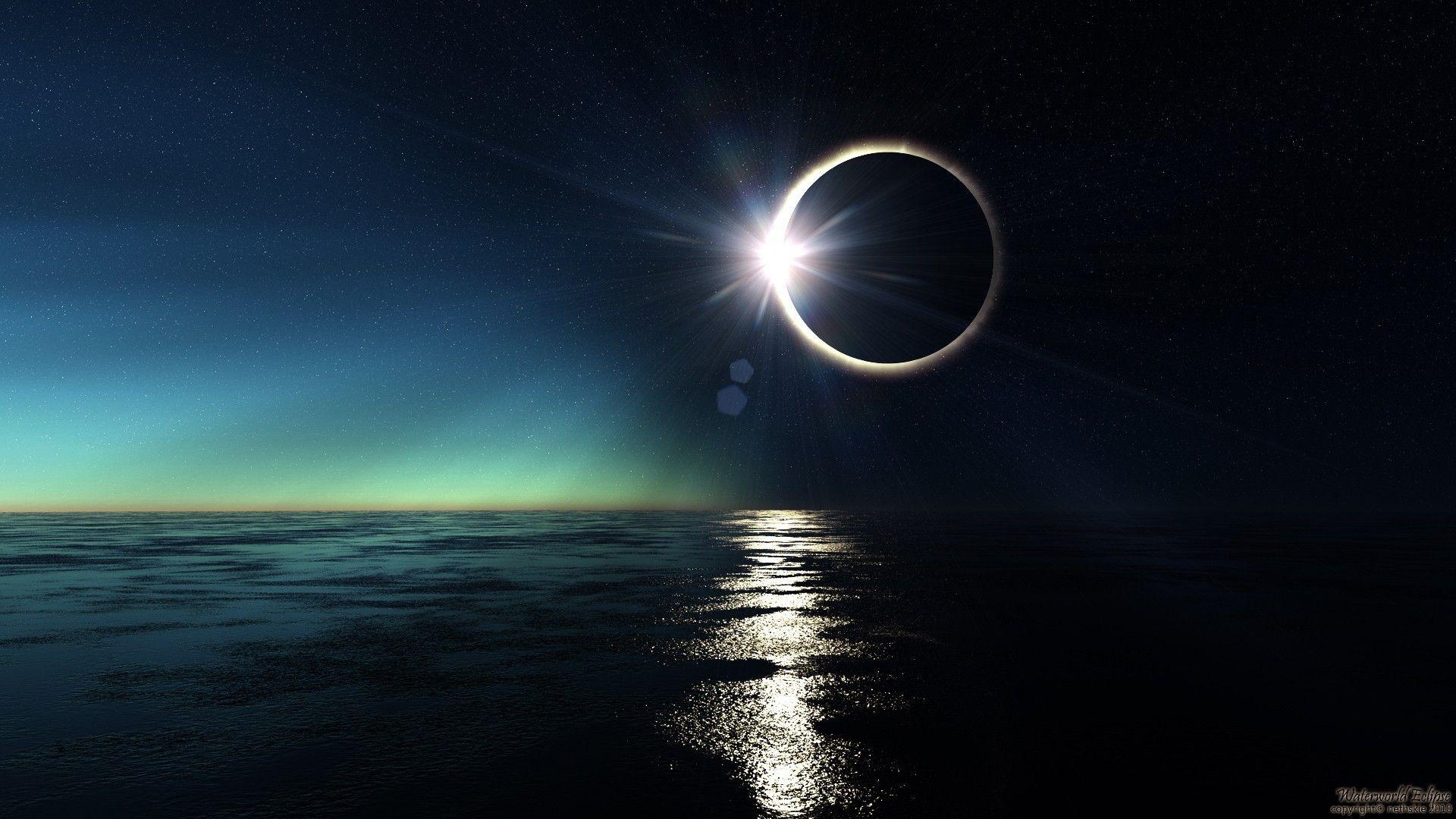 Solar Eclipse From Space Wallpaper