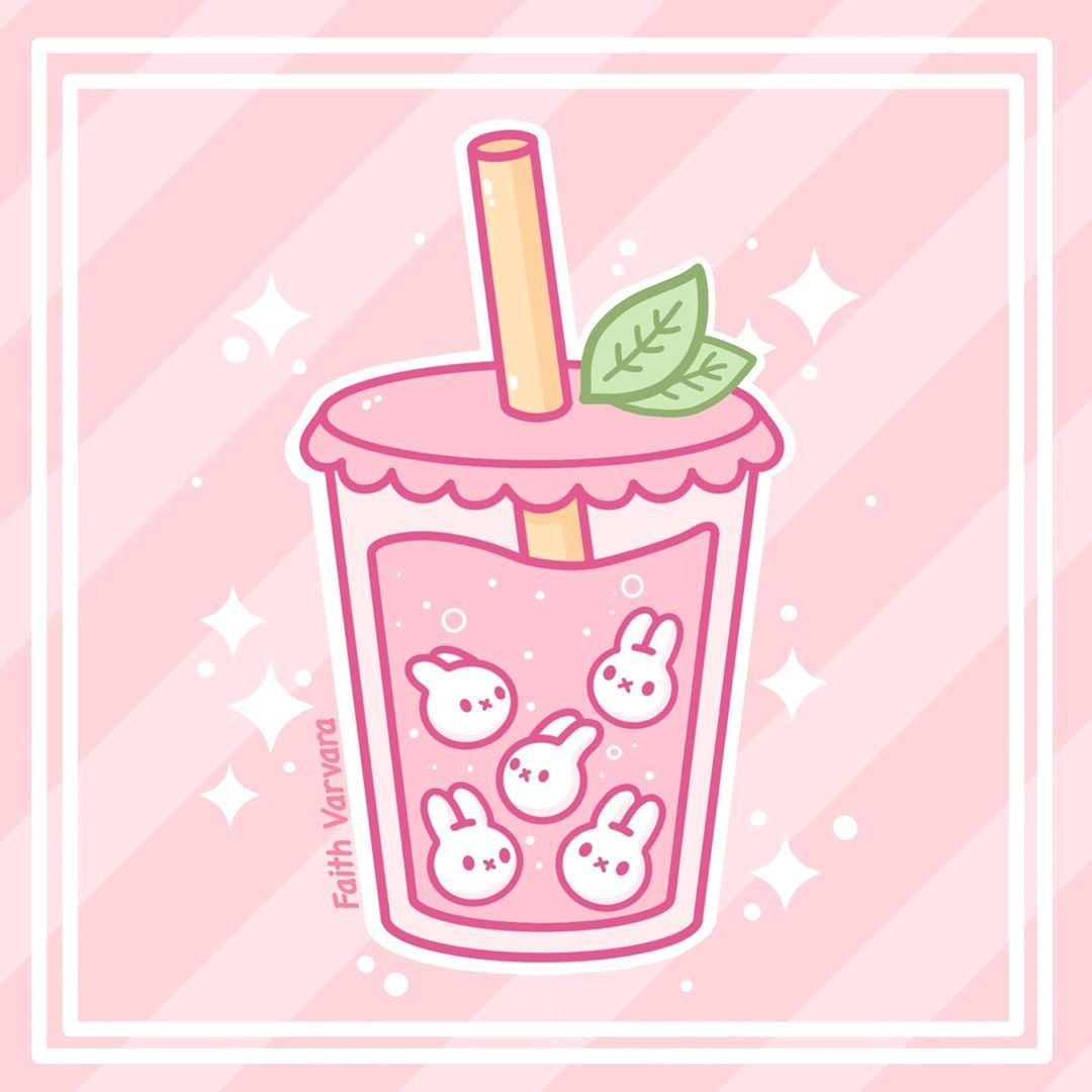 Boba Drawing Cute : Softie Apricot Lofi Lockscreens Salvam Dia Boba 