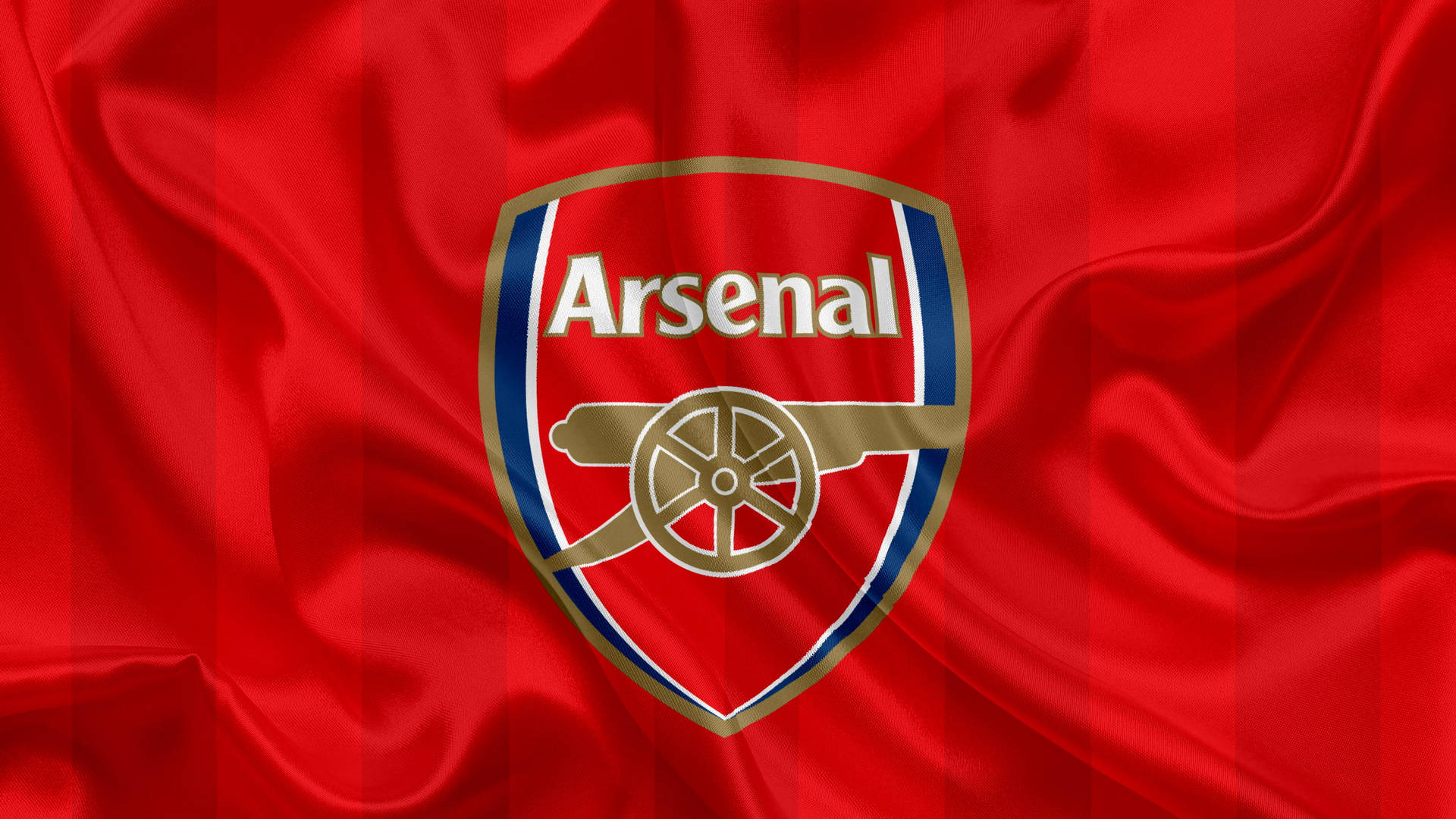 Arsenalflagganpå Rött Siden. Wallpaper