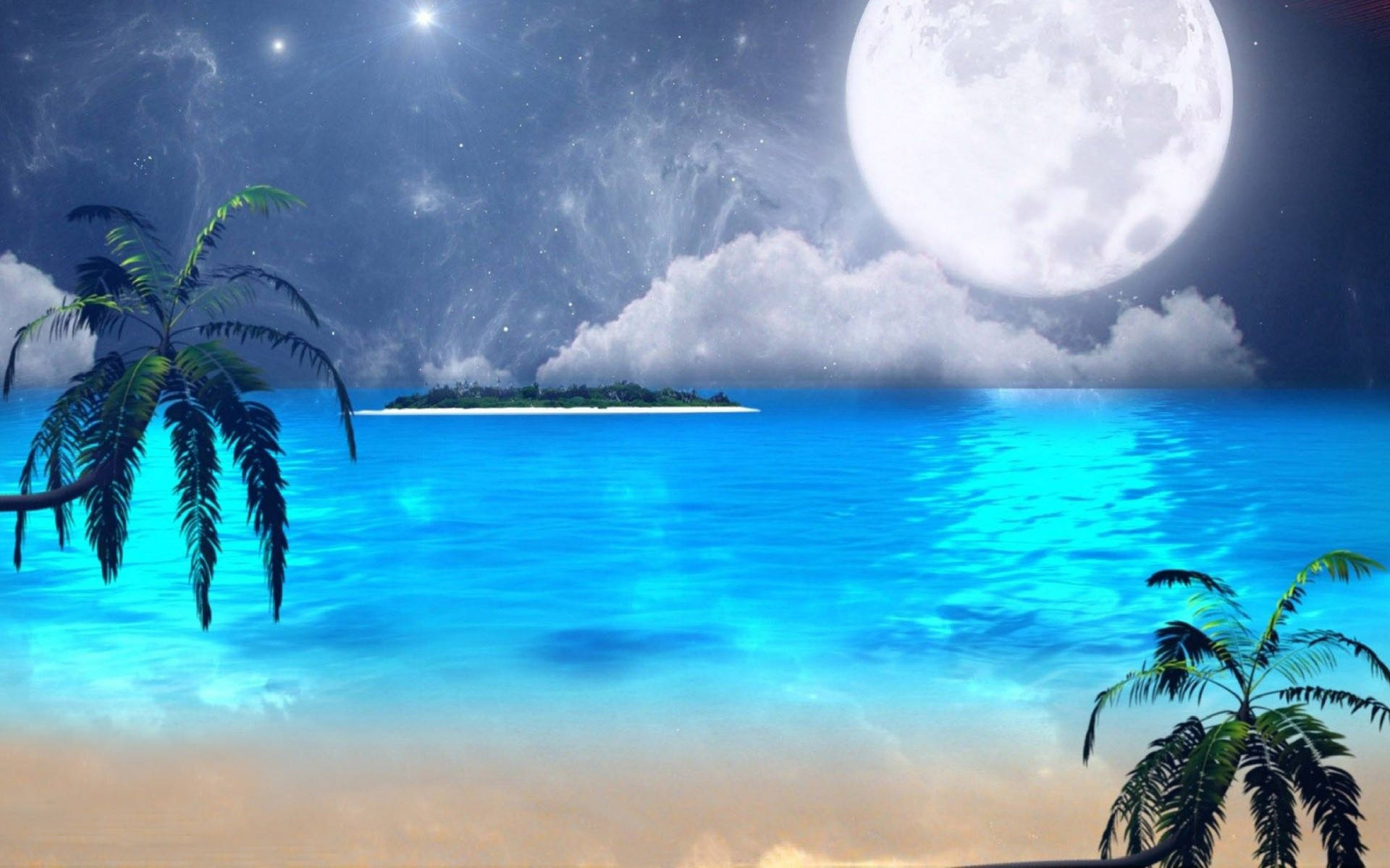 Moonlight Beach Wallpaper