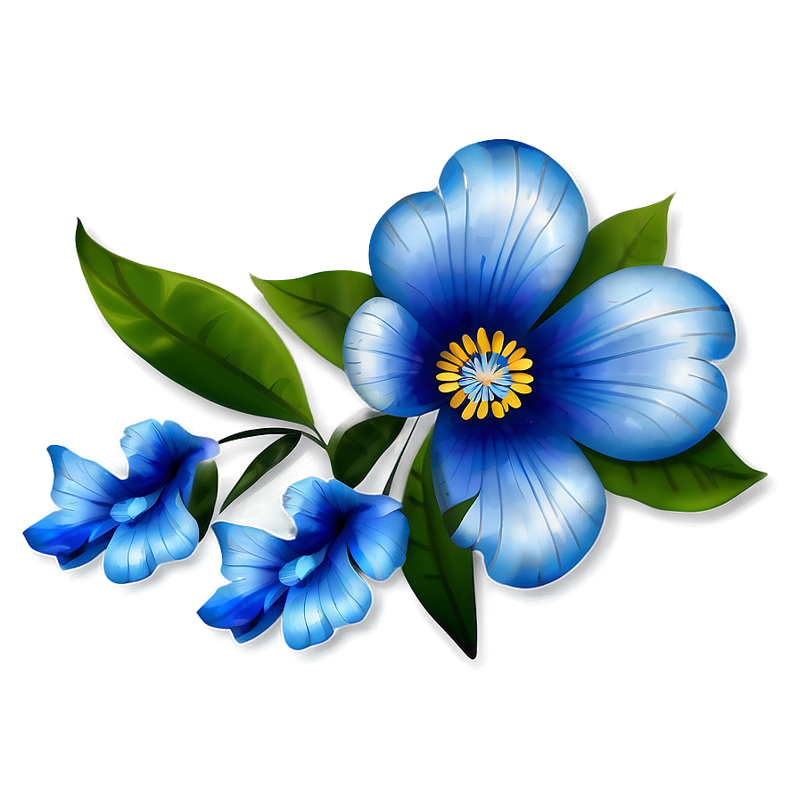 Download Blue Flower Design Png Pka | Wallpapers.com