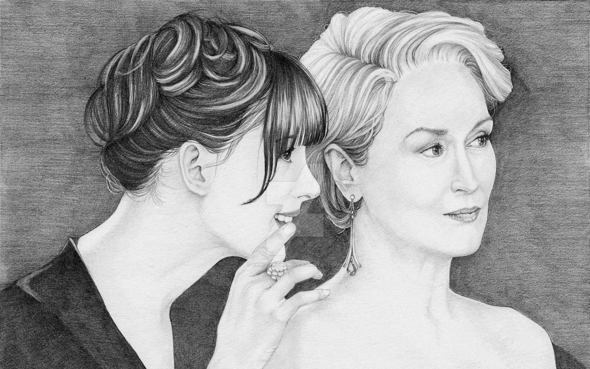 Devil Wears Prada Pencil Drawing Wallpaper