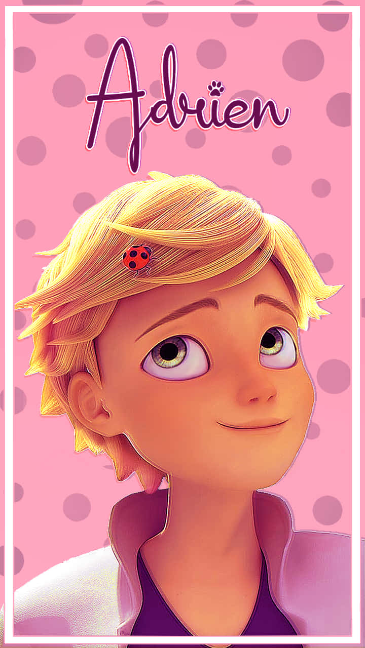 Miraculous Ladybug Adrien Pink Aesthetic Wallpaper