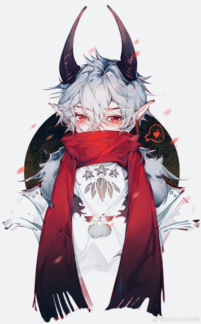 Download Red Scarf Demon Boy Anime Wallpaper | Wallpapers.com