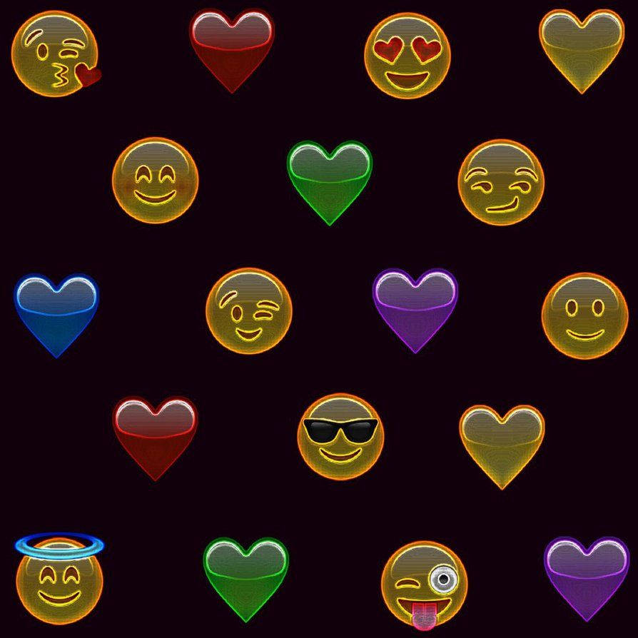 Retrofärgglada Emoji. Wallpaper