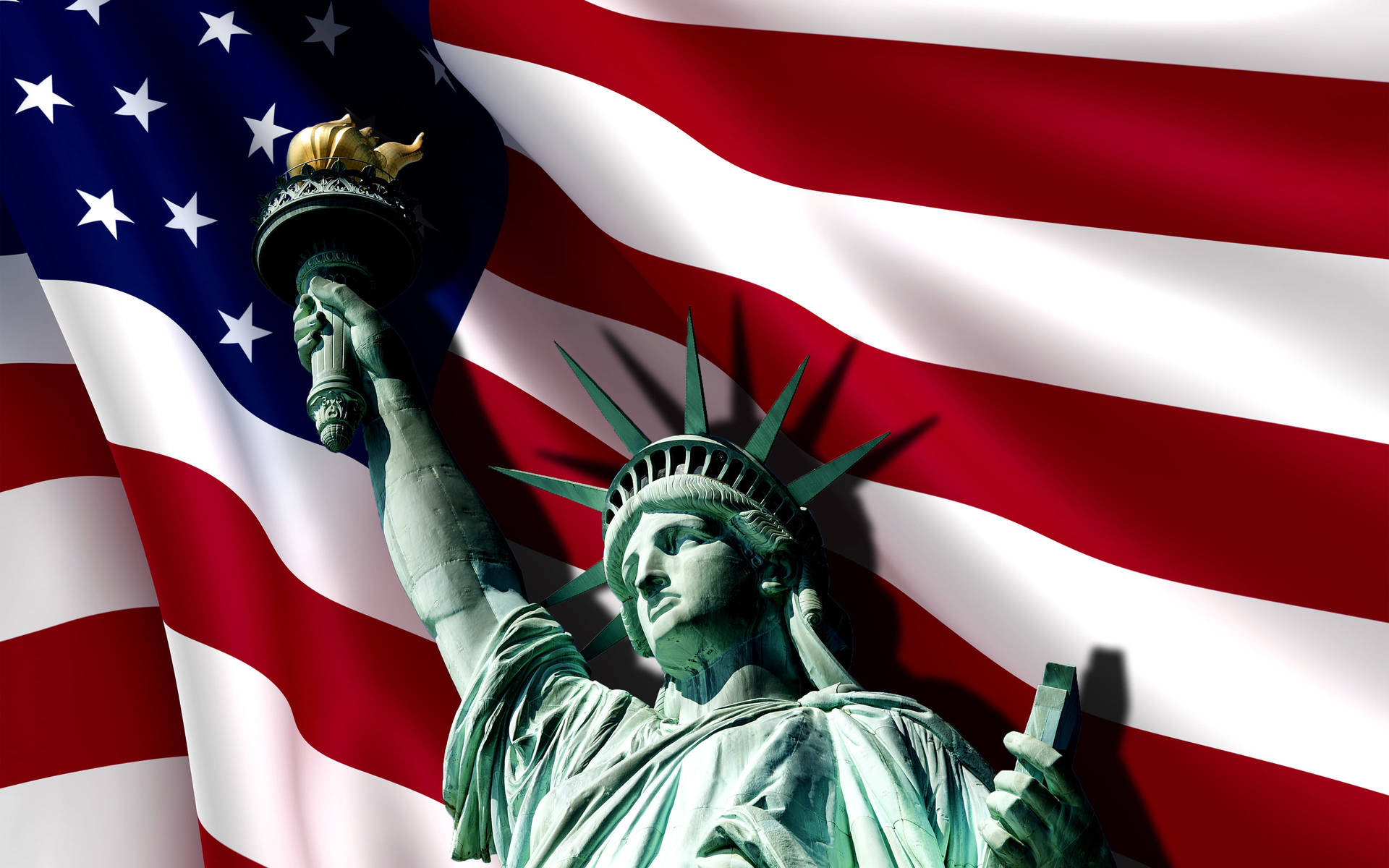 United States Flag New York 4K Wallpaper