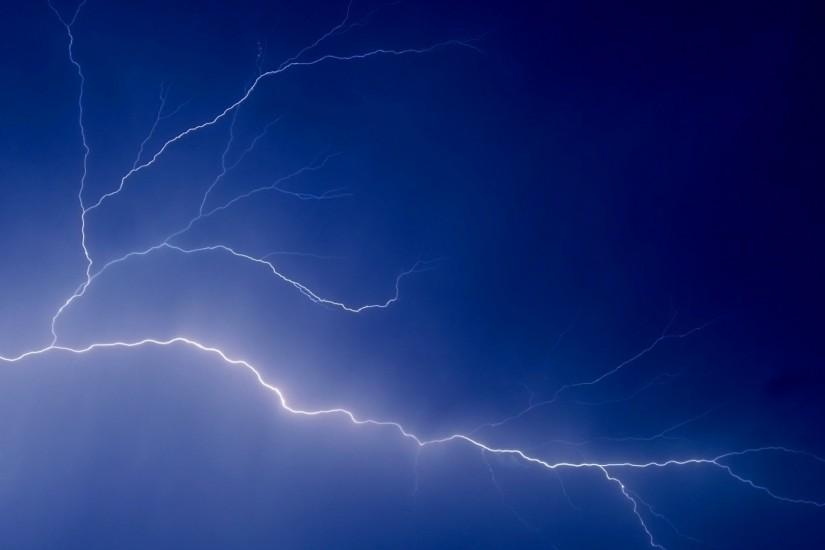 2048x1152 Wallpaper sky, lightning, peal, lines, dark blue, electricity