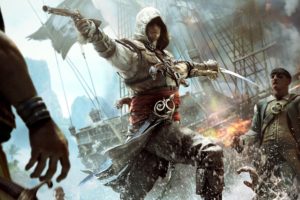 , Assassins, Creed, 4, Black, Flag, Game, Battle, Ship, Pirate