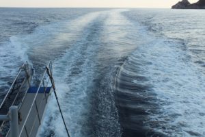 ship, Slipstream, Sea, Ocean, Water, Blue, Speed