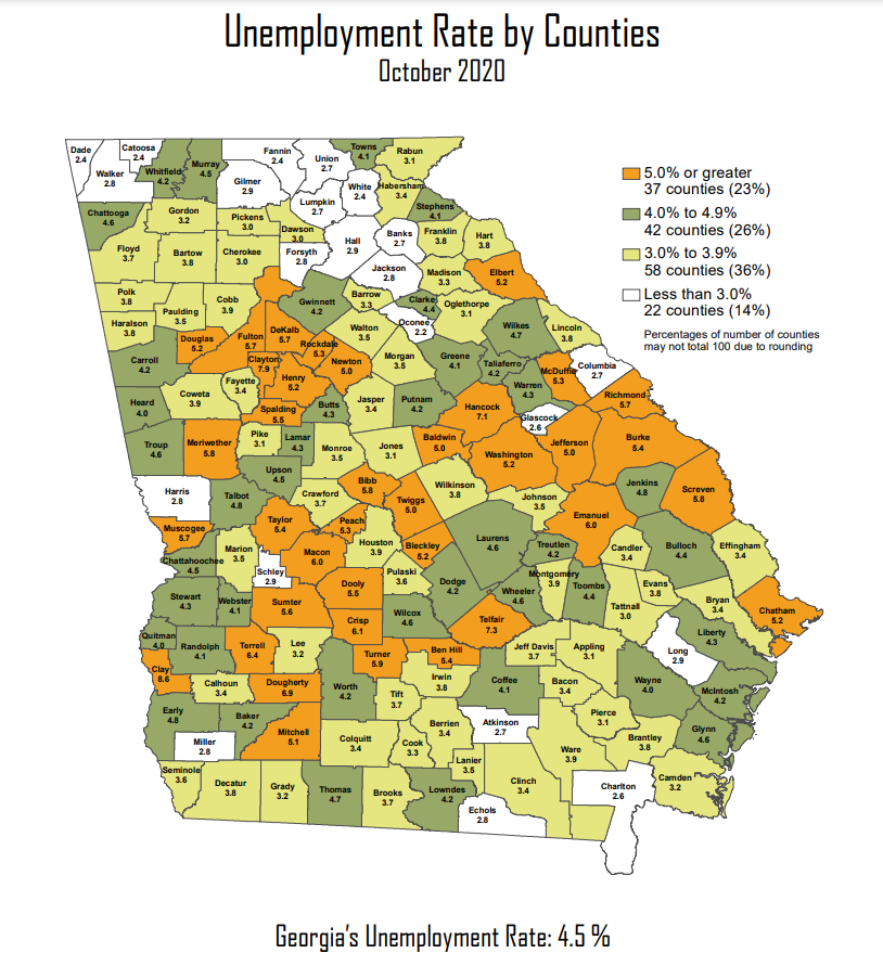 Bartow County Unemployment Rate Drastically Drops in October | WBHF