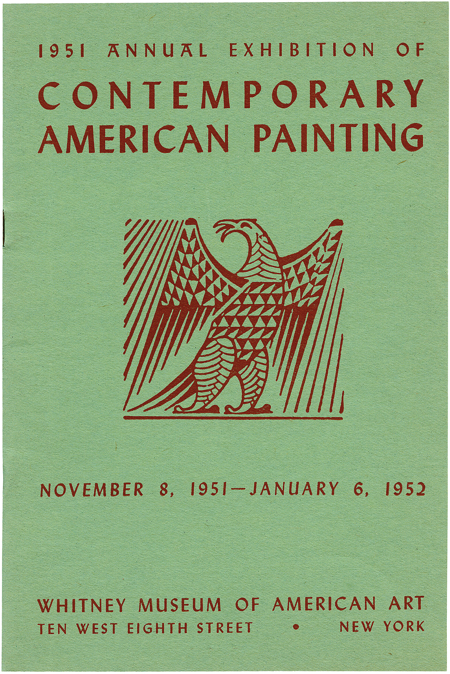 Cover for 1951 Annual Exhibition of Contemporary American Painting catalogue