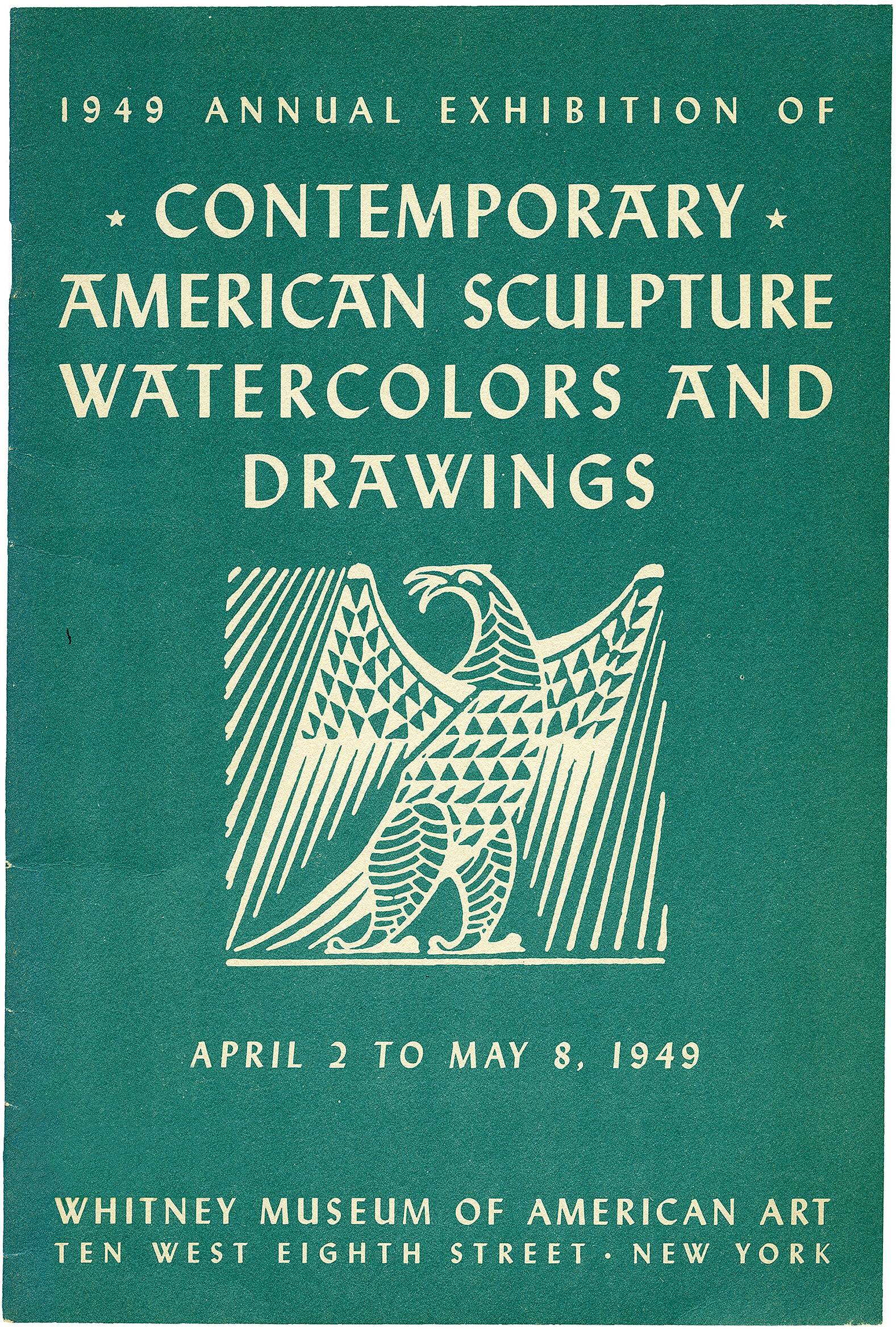 Cover for 1949 Annual Exhibition of Contemporary American Sculpture, Watercolors and Drawings catalogue