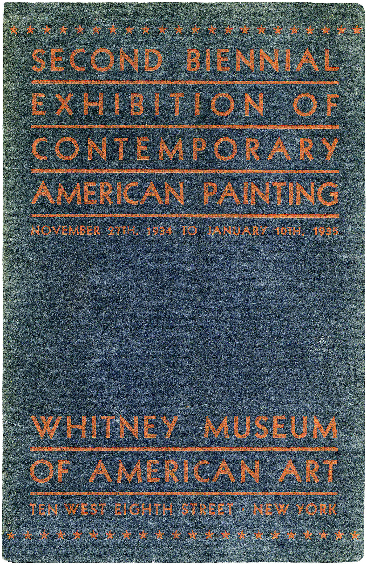 Cover for Second Biennial Exhibition of Contemporary American Painting catalogue