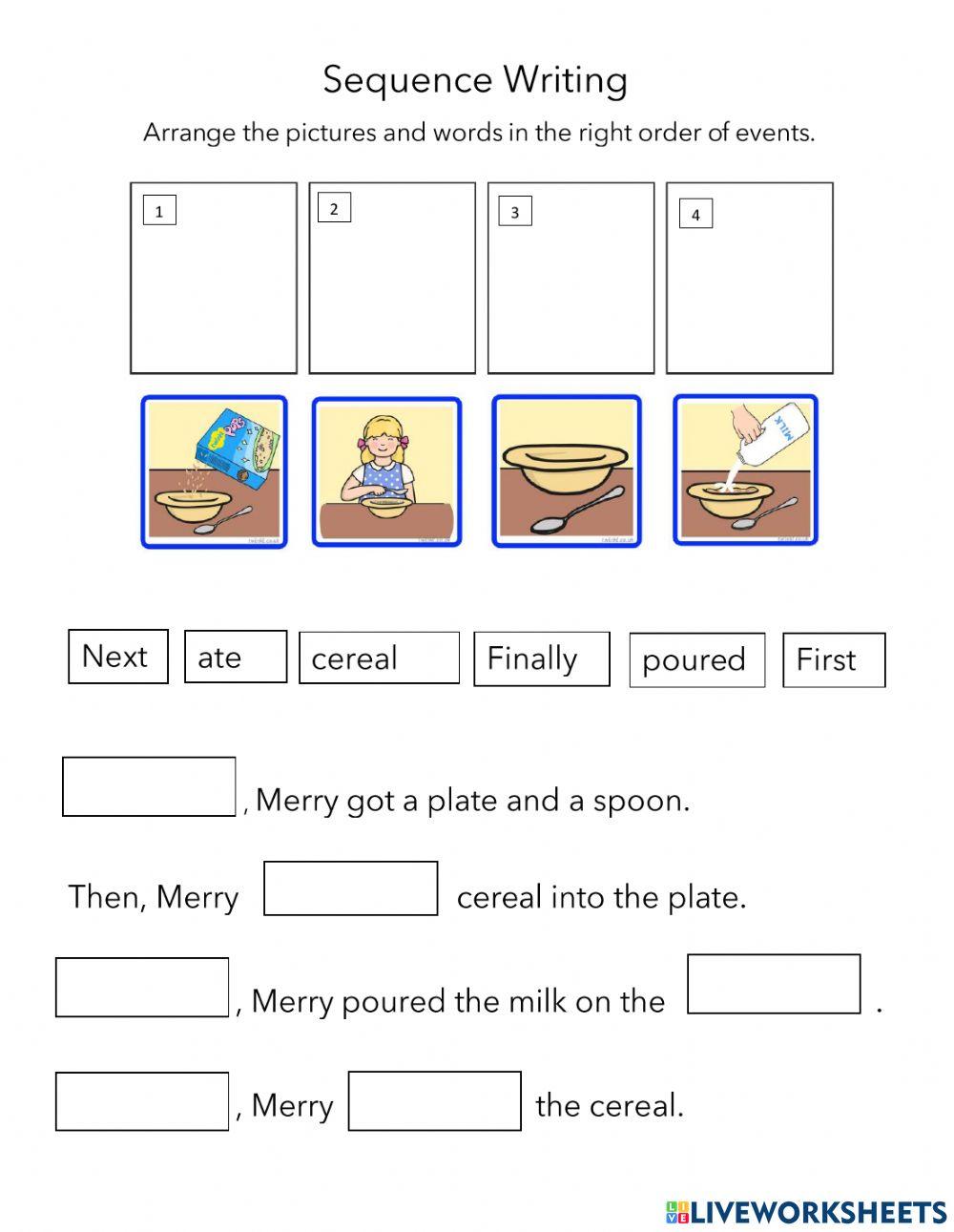 Sequencing a Story Worksheet activity | Live Worksheets - Worksheets ...