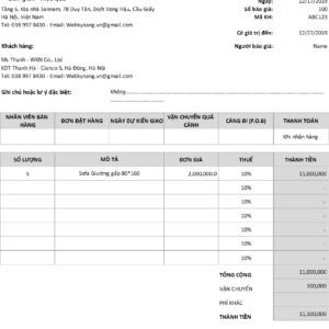 Mẫu báo giá bán hàng bằng excel Archives - WPRO - Phần mềm Quản lý ...