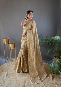 Pure Silk zari Woven designer Saree - Lemon Yellow