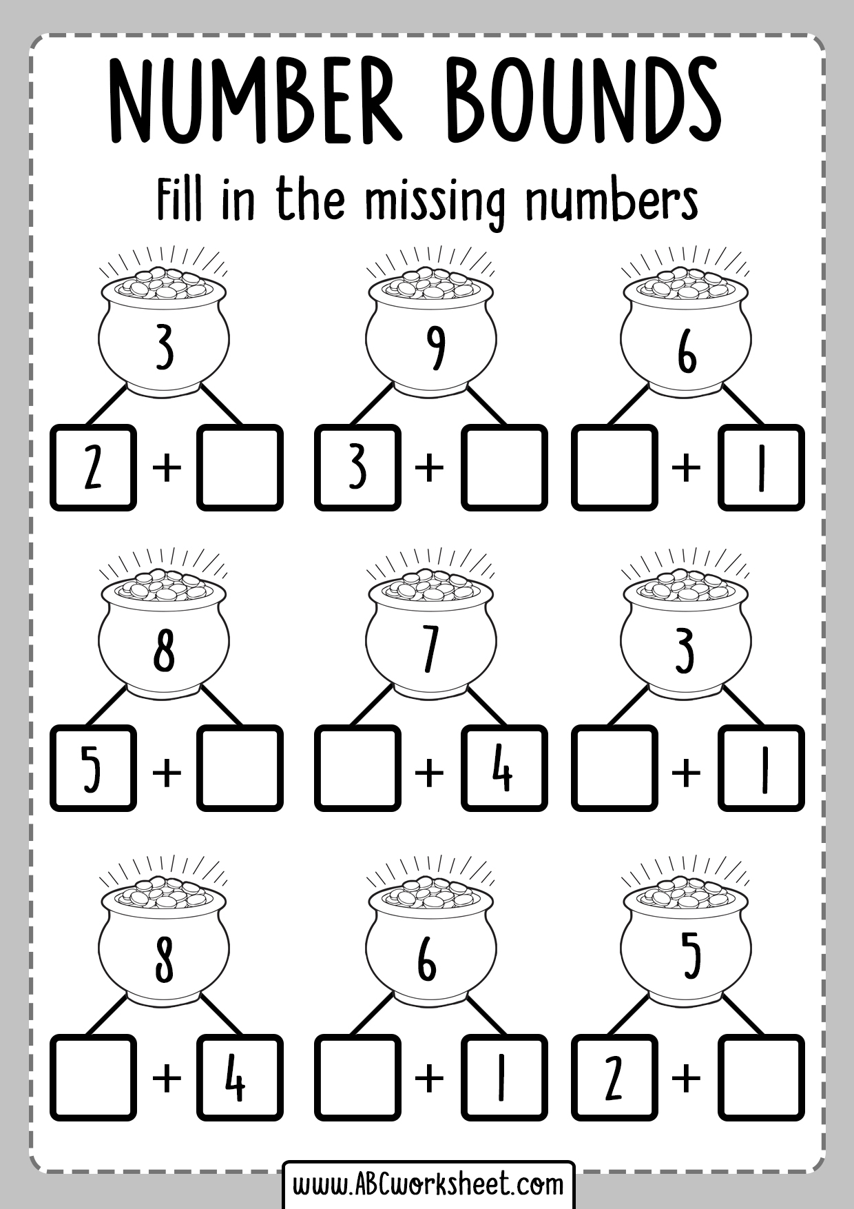 Number Bonds Worksheets Free Printable Number Bonds Worksheets For ...