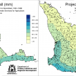 Spring September to November, maps for historical rainfall 1961-1990 and future climate projections 2070 under RCP 8.5