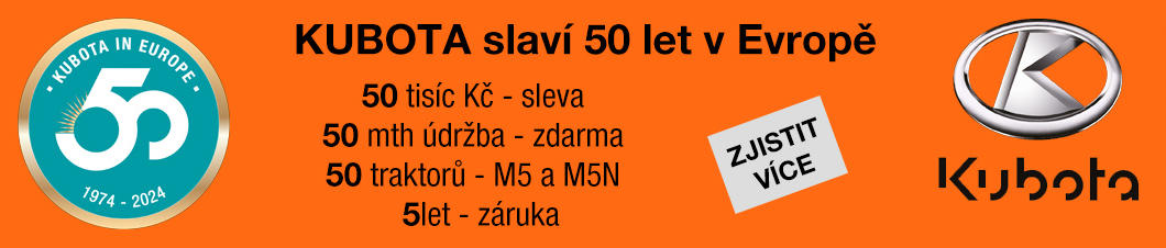 50 let Kubota v Evropě. Akční nabídka modelů řad M5 a M5N.