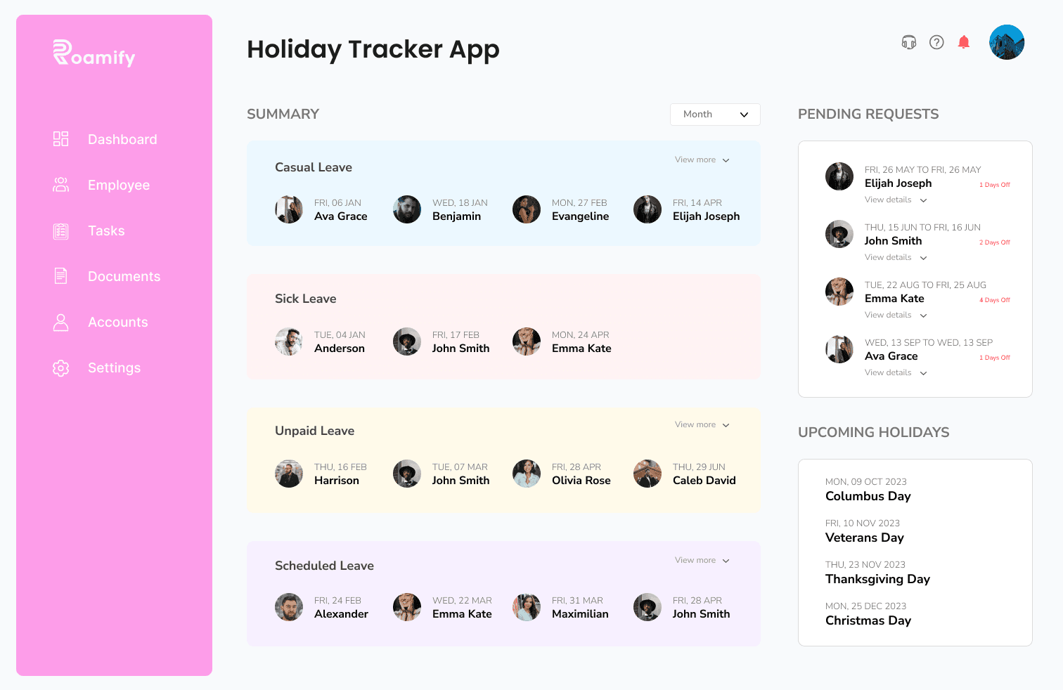 Holiday Tracker App