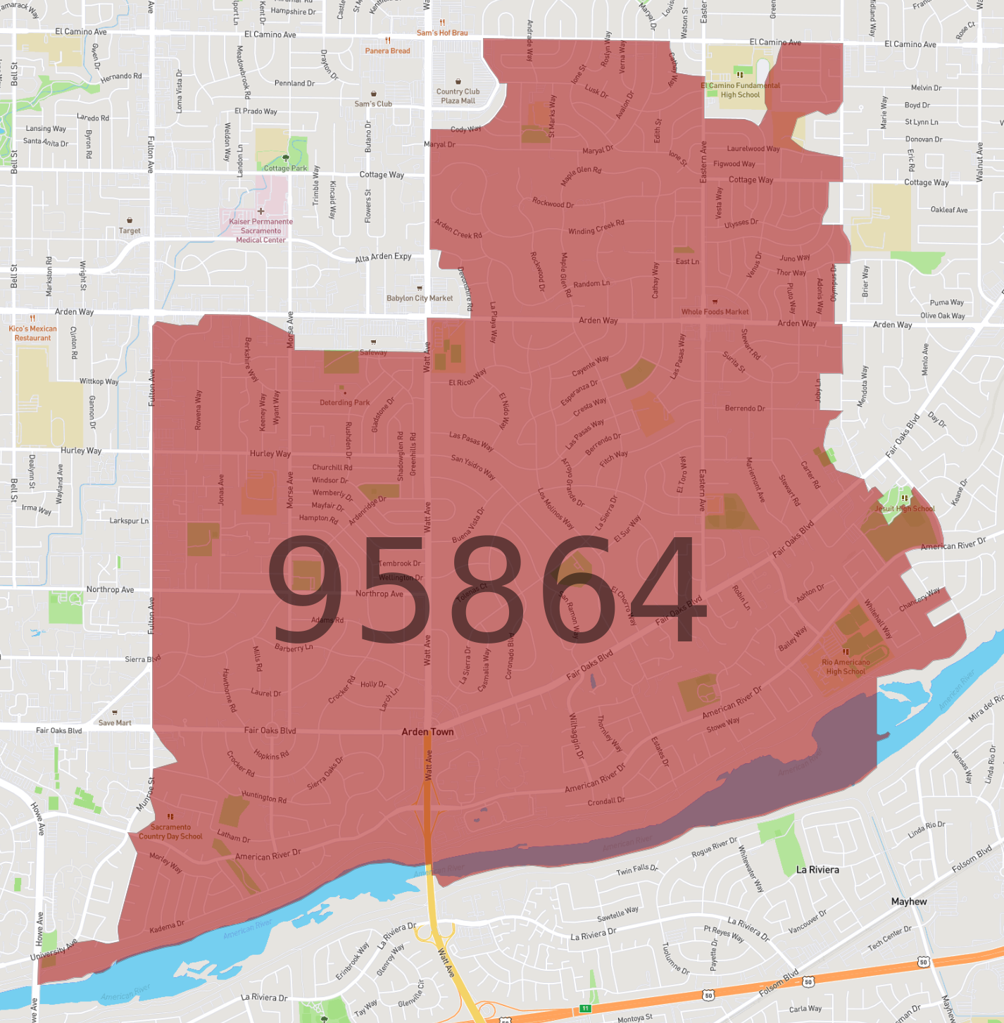 Zip Code 95864 - AtlasBig.com