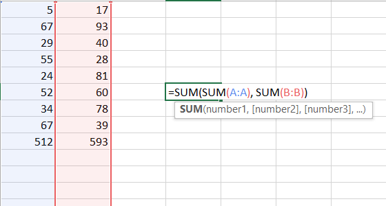 Add Up Sum Entire Columns Or Rows In Excel Automate Excel