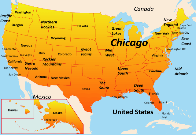 Chicago Usa Map States