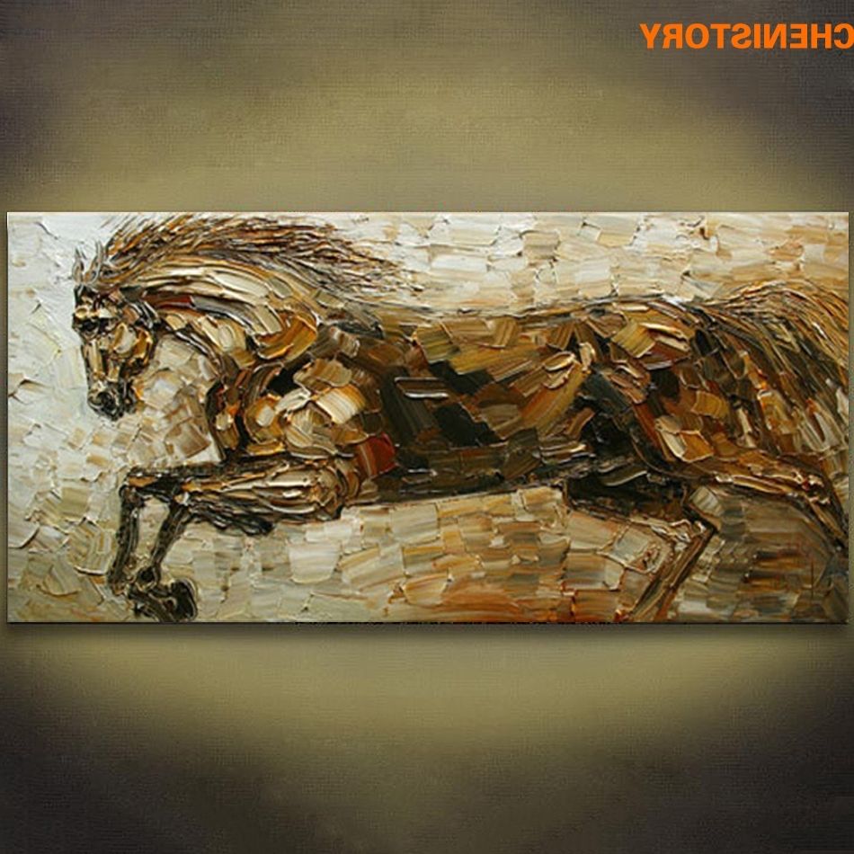 Well Known Unframed Abstract Running Horse Animals Handpainted Oil Painting In Abstract Horse Wall Art (View 2 of 15)