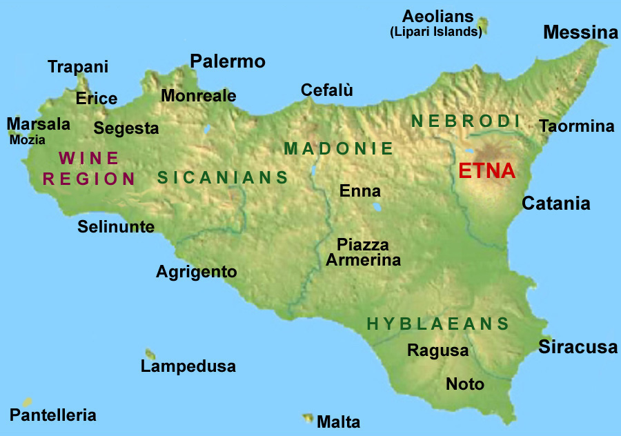 Detailed Map Of Sicily