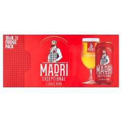 Madri Excepcional Premium Lager Beer 10 x 440ml Can