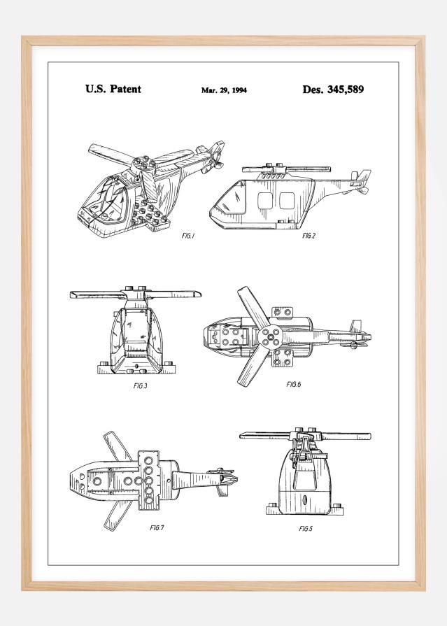 Patent Print - Lego Helicopter - White Plakat