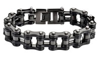 16mm High Polished Black Motorcycle Stainless Steel Bike Chain Bracelet  