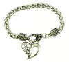 Ladies Free Form Heart Bracelet on a Designer Chain Stainless Steel