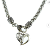 Ladies Free Form Heart Pendant on a 7mm Foxtail Chain Stainless Steel 