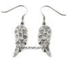 French Wire Earring Stainless Steel Angel Wing Ladies Bling 