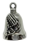 Stainless Steel Religious Motorcycle Ride Bell Praying Hands and Cross